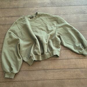 Zara Khaki Green Crewneck